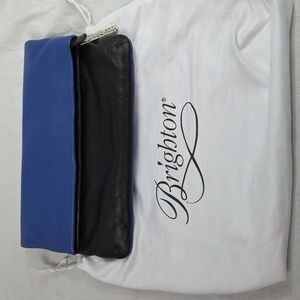 BRIGHTON Blue and Black Clutch LEATHER Block PARTY NEW With TAGS NWT